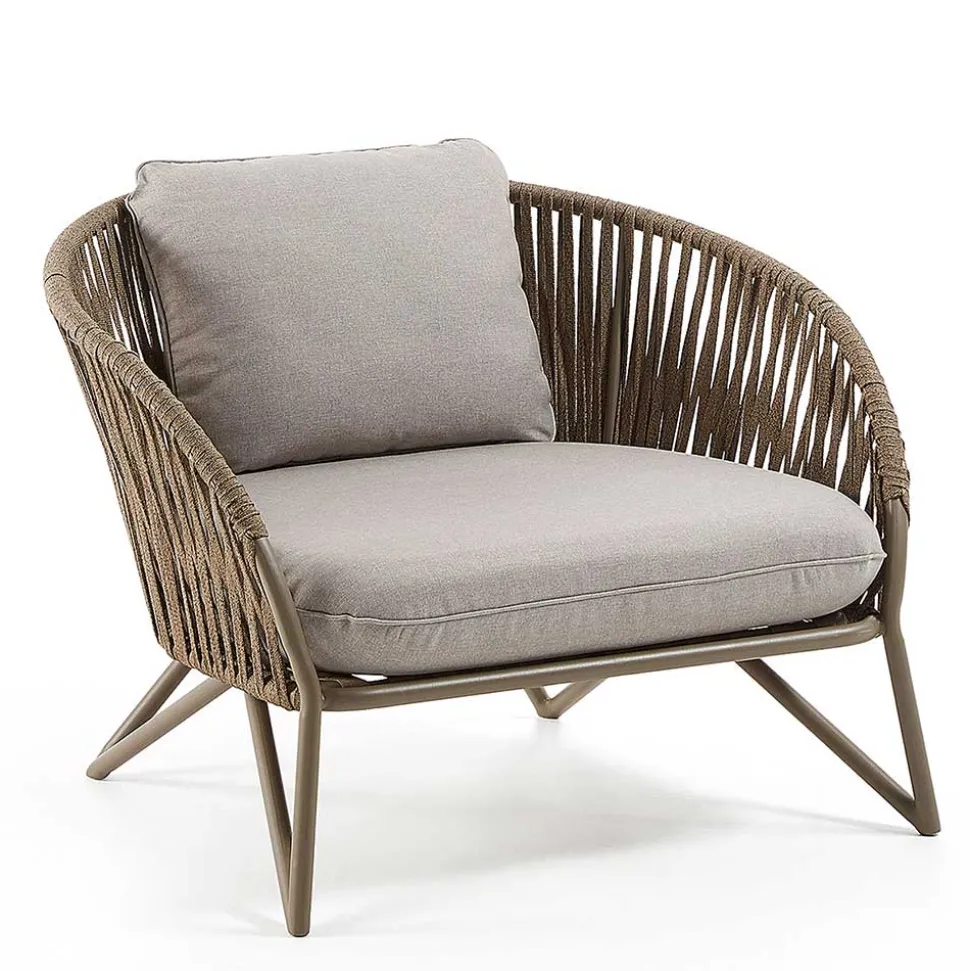 Sessel aus Seilgeflecht in Hellbraun & Beige - Rosmani