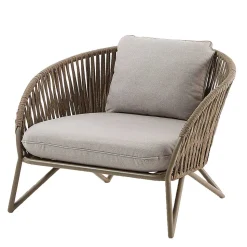 Sessel aus Seilgeflecht in Hellbraun & Beige - Rosmani