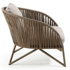 Sessel aus Seilgeflecht in Hellbraun & Beige - Rosmani