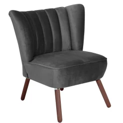 Sessel in Anthrazit und Nussbaum - Laois