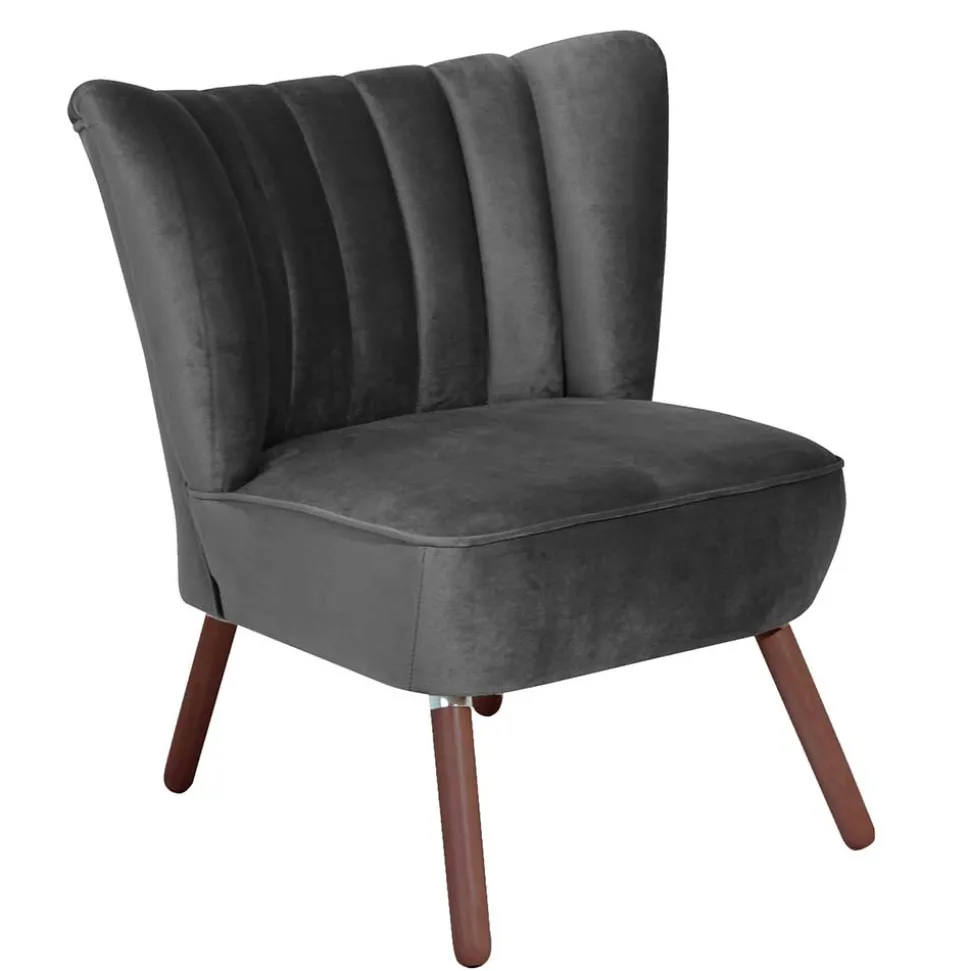 Sessel in Anthrazit und Nussbaum - Laois