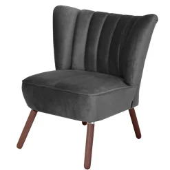 Sessel in Anthrazit und Nussbaum - Laois