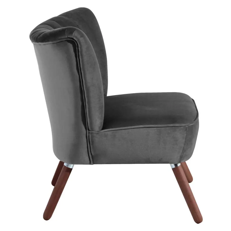 Sessel in Anthrazit und Nussbaum - Laois