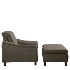 Sessel in Beigegrau und Nussbaum - Abecra