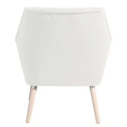 Sessel in Creme Velours-Stoff - Emia