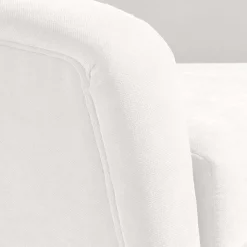 Sessel in Creme Velours-Stoff - Emia