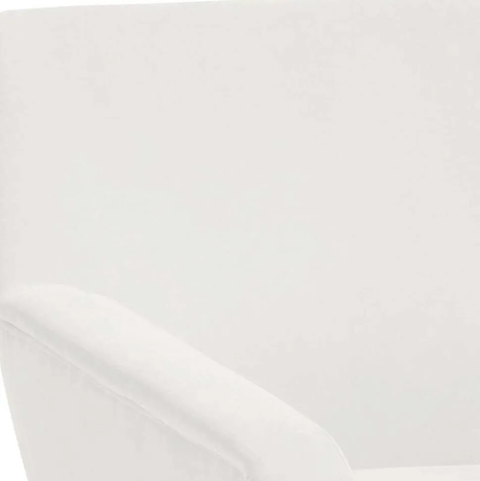 Sessel in Creme Velours-Stoff - Emia