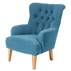 Sessel in Petrol und Buche Natur - Emalik