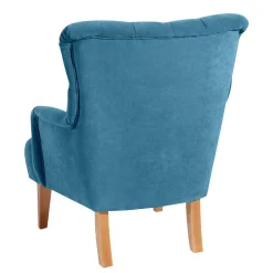 Sessel in Petrol und Buche Natur - Emalik