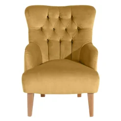 Sessel mit Ohren in Maisgelb und Buche - Amarello