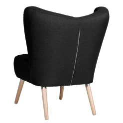 Sessel ohne Armlehnen in Schwarz Stoff - Oase