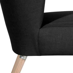 Sessel ohne Armlehnen in Schwarz Stoff - Oase