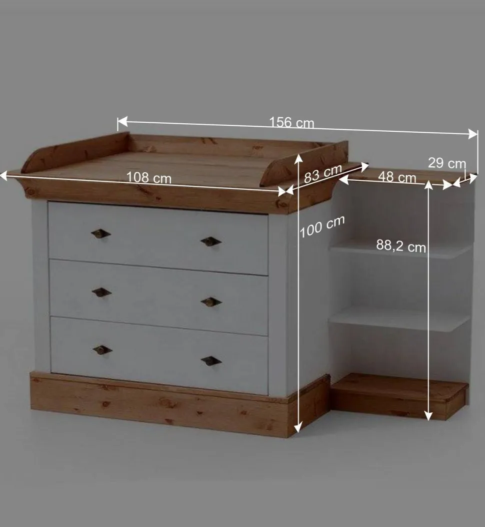 Set Babybett & Wickelkommode - Sibiuta I (dreiteilig)