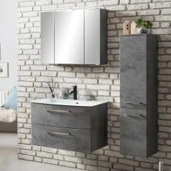 Set Badezimmermöbel stehend oder hängend - Dastroz (dreiteilig)