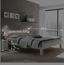 Set Bettgestell mit Nachtkommoden - Gregoriano (dreiteilig)