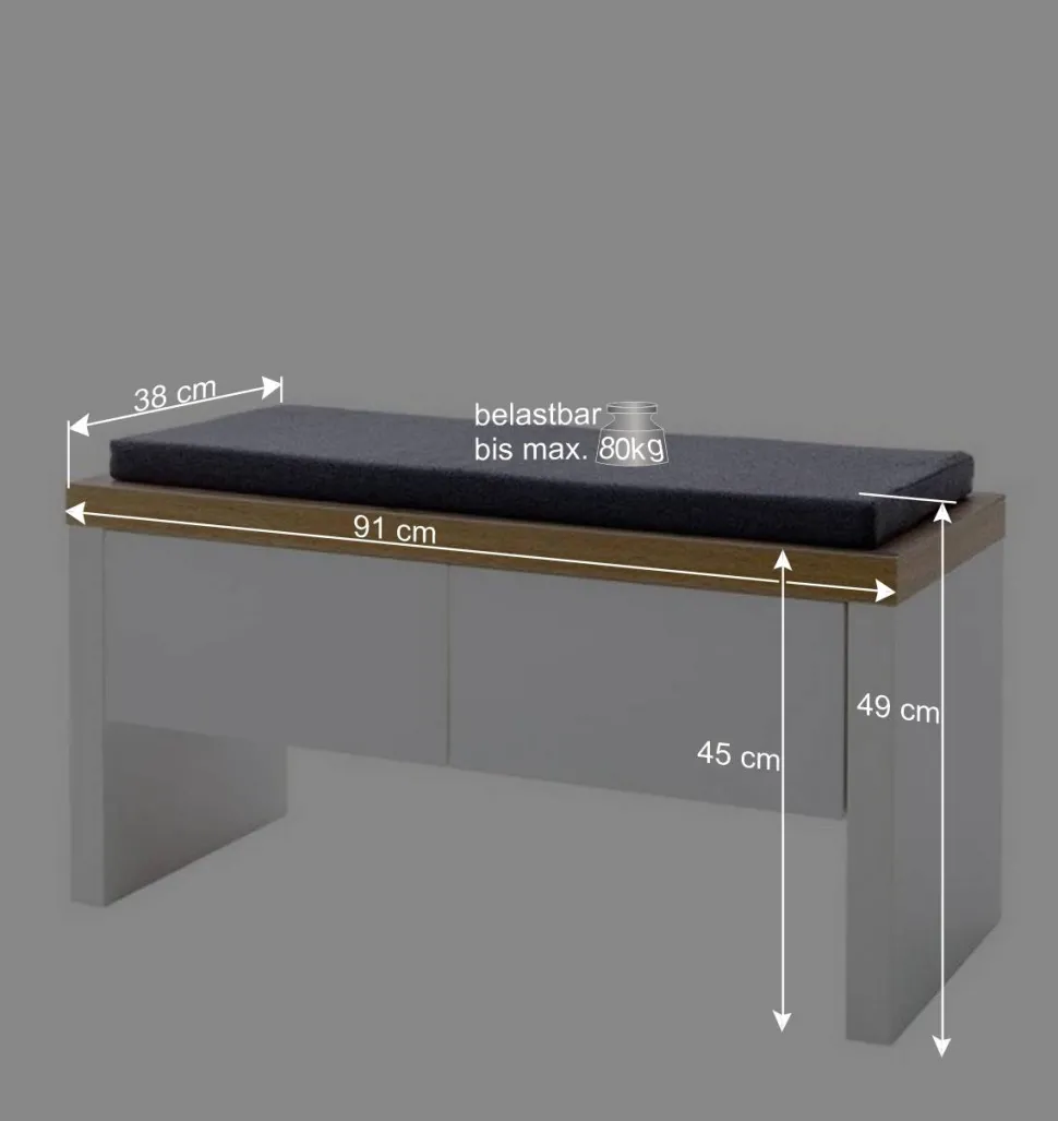 Set Dielen Möbel Kombi mit LED - Nusenia (fünfteilig)