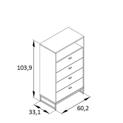 Set Dielenmöbel in Graugrün - Velmarun (vierteilig)