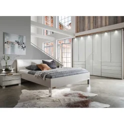 Set Doppelbett & Schrank - Nino (vierteilig)