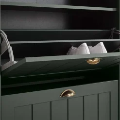 Set Flur Einrichtung in Dunkelgrün - Niestov (fünfteilig)