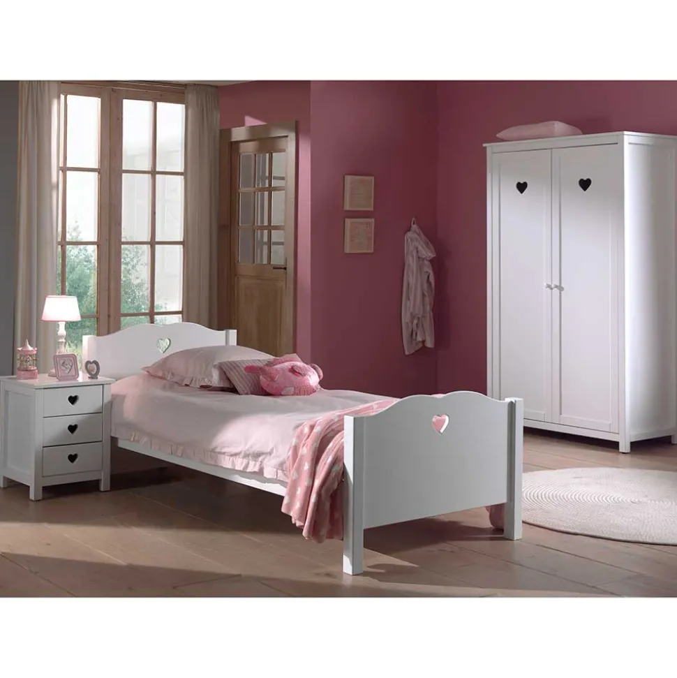 Set Jugendzimmer Einrichtung Grandory in Weiß (dreiteilig)