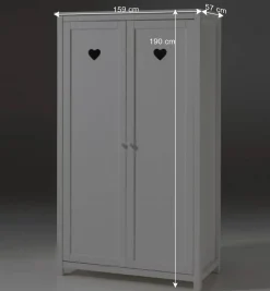 Set Jugendzimmer Einrichtung Grandory in Weiß (dreiteilig)