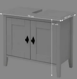 Set Landhaus Badmöbel aus Holz - Satumare (dreiteilig)