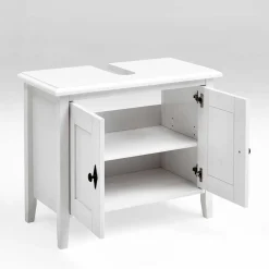 Set Landhaus Badmöbel aus Holz - Satumare (dreiteilig)