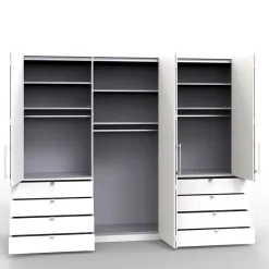 Set Schlafzimmer in Hellgrau & Braun - Ocavado (vierteilig)