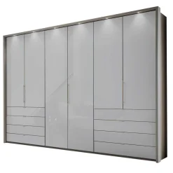 Set Schlafzimmer in Hellgrau & Braun - Ocavado (vierteilig)