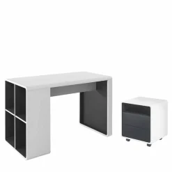 Set Schreibtisch & Rollcontainer - Chrysa (zweiteilig)