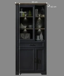 Set TV Lowboard & Vitrine in Grau - Thumbs (zweiteilig)