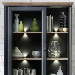 Set TV Lowboard & Vitrine in Grau - Thumbs (zweiteilig)