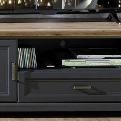 Set TV Lowboard & Vitrine in Grau - Thumbs (zweiteilig)