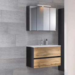 Set Waschplatz mit LED Spiegelschrank - Endely (zweiteilig)