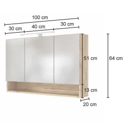 Set Waschtisch Kombi in 2 Breiten - Yazemina (zweiteilig)