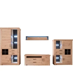 Set Wohnmöbel in Dekor Eiche - Wykina (vierteilig)