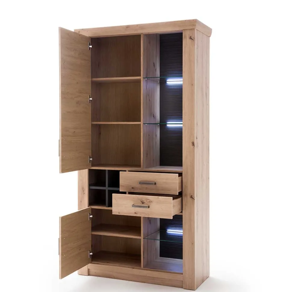 Set Wohnmöbel in Dekor Eiche - Wykina (vierteilig)