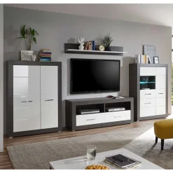 Set Wohnzimmer Anbauwand zweifarbig - Istensa (vierteilig)