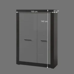 Set Wohnzimmer Anbauwand zweifarbig - Istensa (vierteilig)