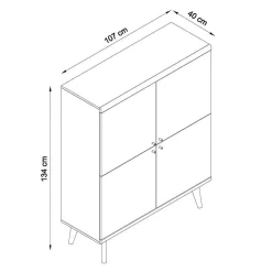 Set Wohnzimmer Einrichtung zweifarbig - Cablos (fünfteilig)