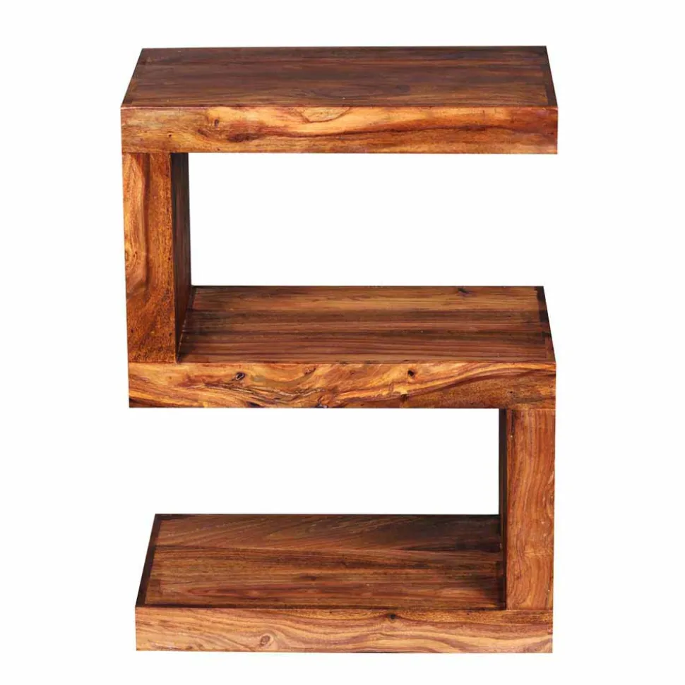 S-Form Design Tischchen Hoslo aus Holz massiv