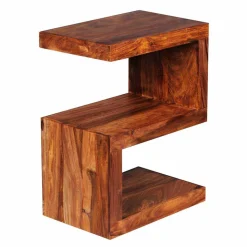 S-Form Design Tischchen Hoslo aus Holz massiv