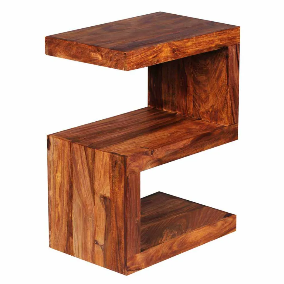 S-Form Design Tischchen Hoslo aus Holz massiv