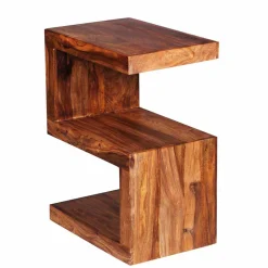 S-Form Design Tischchen Hoslo aus Holz massiv