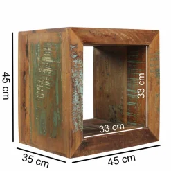 Shabby Chic Ablagetisch Dencig in Würfelform halboffen