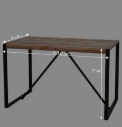 Shabby Chic Esstisch aus buntem Altholz - Vosbadus