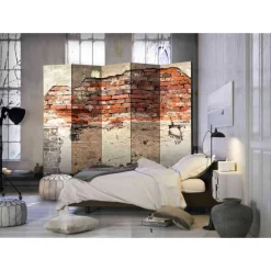 Shabby Chic Foto Paravent mit Mauer - Blunas