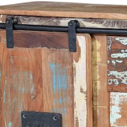 Shabby Chic Kommode aus Altholz mit Lackresten - Jevilia