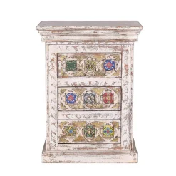 Shabby Chic Nachtkommode in Antikweiß - Mirell