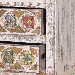 Shabby Chic Nachtkommode in Antikweiß - Mirell